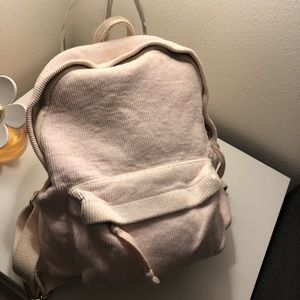 Light pink corduroy back pack